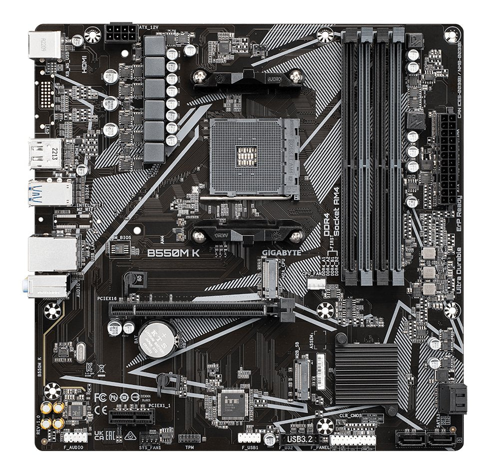 EAN 4719331852764 - GIGABYTE B550M K placa base AMD B550 Zócalo AM4 micro ATX imagen 2