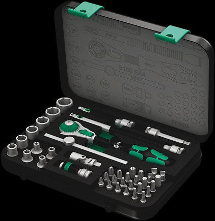 Juego De Carraca Wera 8100 Sa 4 Zyklop Speed, Imperial, 1/4