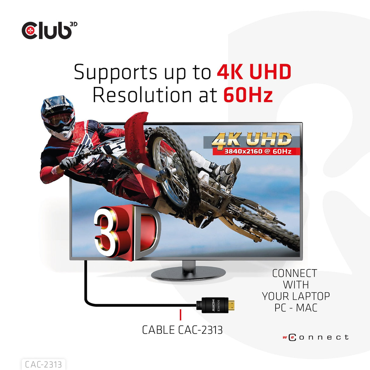 EAN 0841615101122 - CLUB3D CAC-2313 cable HDMI 10 m HDMI tipo A (Estándar) Negro imagen 7