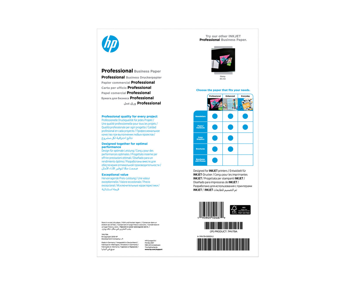 EAN 0193905504879 - HP Professional Inkjet Matte FSC Paper 180 gsm-150 sht/A4/210 x 297 mm papel para impresora de inyección imagen 7