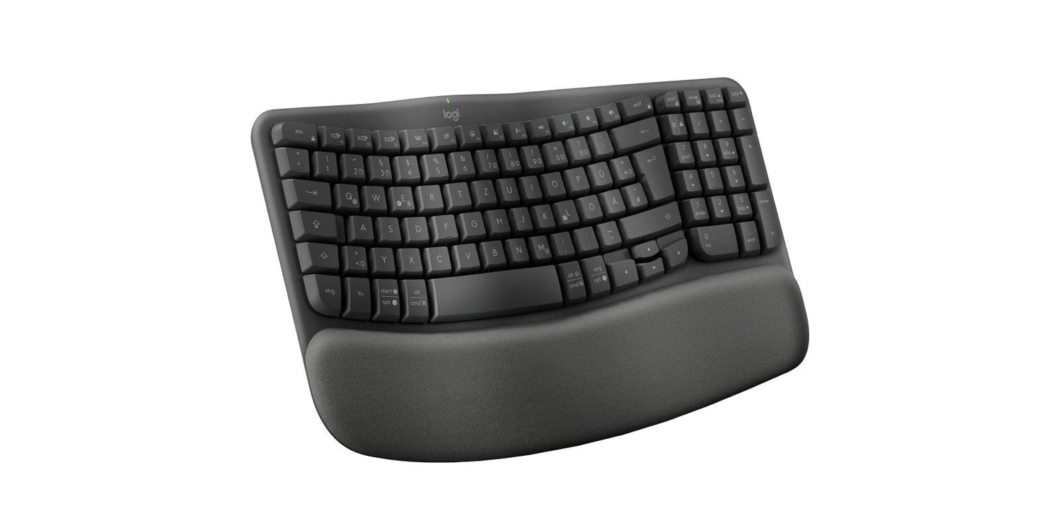 Teclado Alemán Logitech Wave Keys Oficina Rf Wireless + Bluetooth Qwertz Grafito