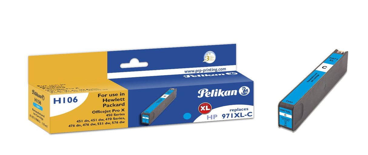 Pelikan Tinta Hp H106 Cn626ae Hp971xl Cian Remanufactured