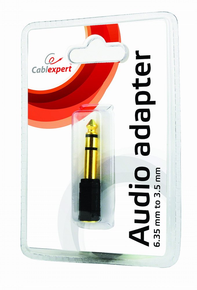 Gembird A-6.35m-3.5f Adaptador De Audio Jack 6,35 Mm A 3,5 Mm, Negro