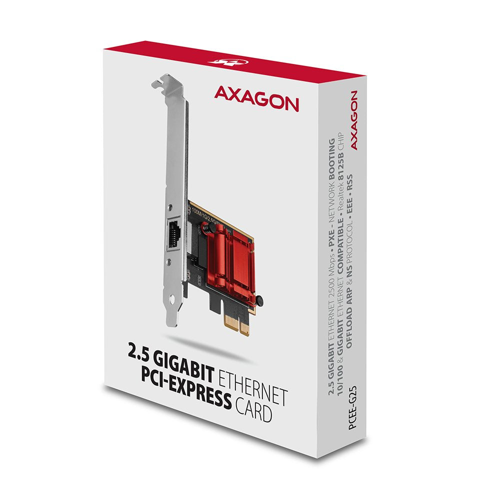 Axagon Pcee-G25 Adaptador Y Tarjeta De Red Interno Ethernet 5000 Mbit/S