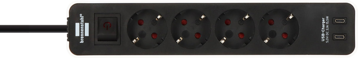 EAN 4007123691142 - Brennenstuhl 1153240126 base múltiple 1,5 m 4 salidas AC Interior Negro, Blanco imagen 3