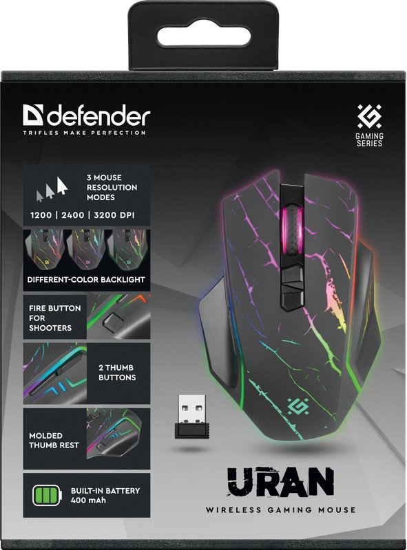 EAN 4745090820522 - Defender URAN GM-503 ratón Juego mano derecha RF inalámbrico Óptico 3200 DPI imagen 10