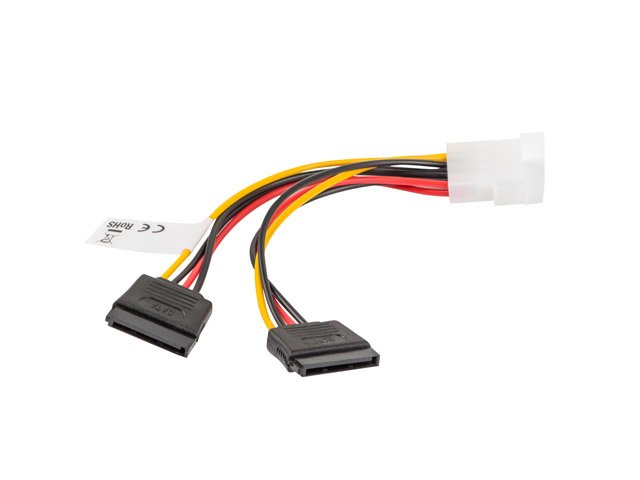 Lanberg Cable Duplicador De Alimentacion Molex Macho A 2x Sata Hembra Ca-Hdsa-11cu-0015 15 CentaMetros