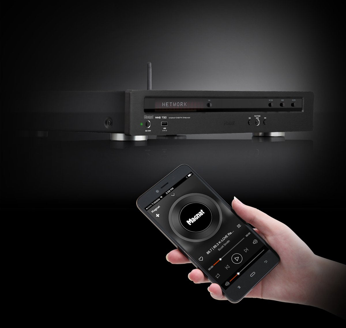 Magnat Mms 730 Reproductor De Red Dab+ Fm Usb Wi-Fi Bluetooth Negro