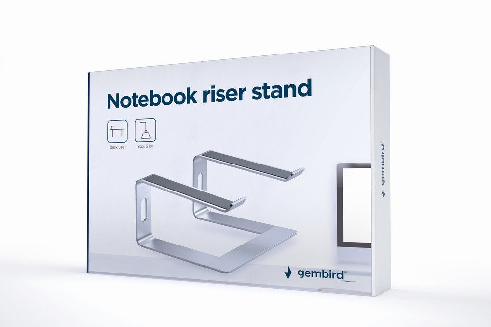 EAN 8716309127745 - Gembird NBS-D1-01 soporte para ordenador portátil Aluminio, Plata 39,6 cm (15.6") imagen 10