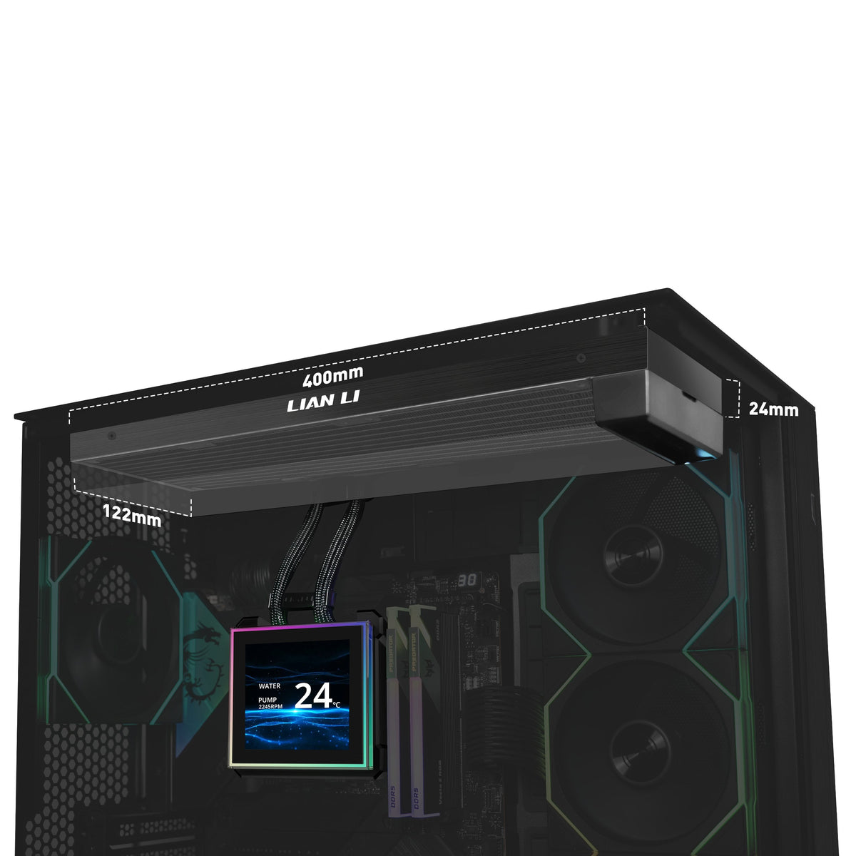 K Lian Li Hydroshift Ii Lcd-S 360n Schwarz Aio-Wasserkühlung