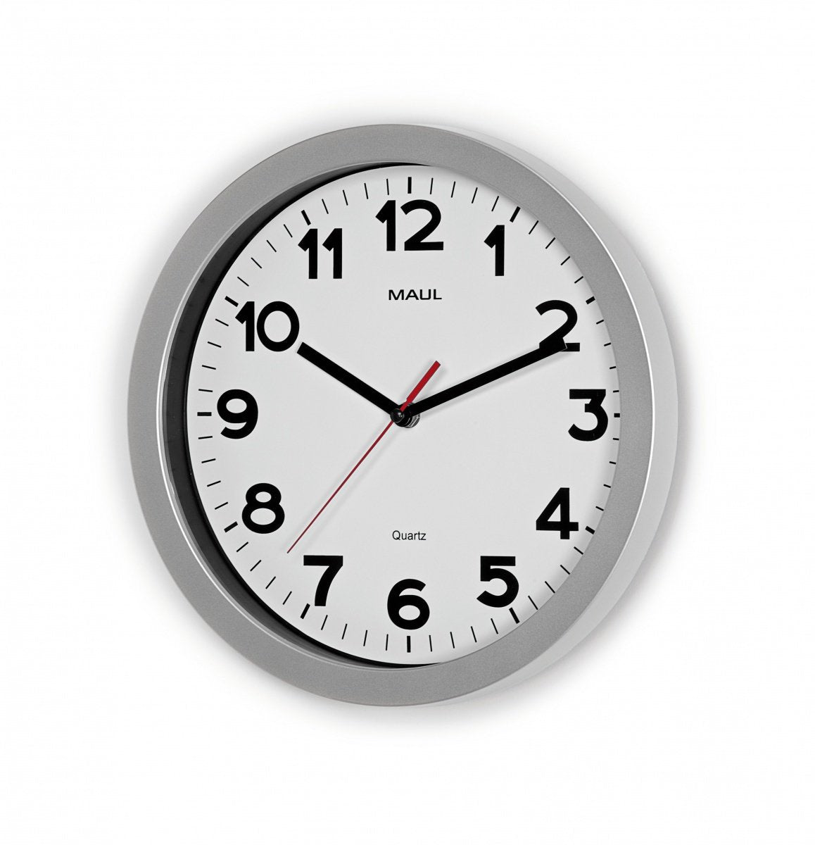 Maul 9053195 Reloj De Mesa O Pared Reloj De Cuarzo Círculo Plata, Blanco
