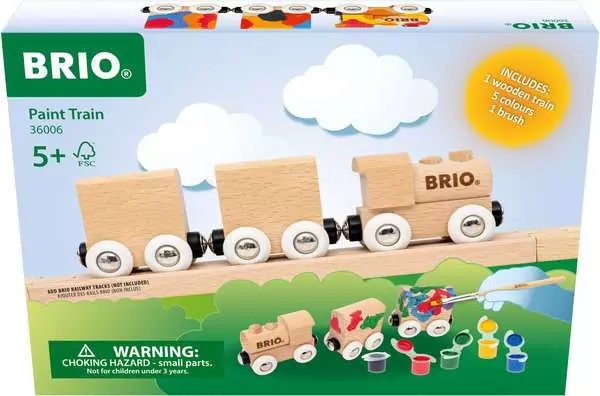 Brio - 36006 Tren De Madera Para Pintar | Tren De Juguete De Madera Diy Personalizable