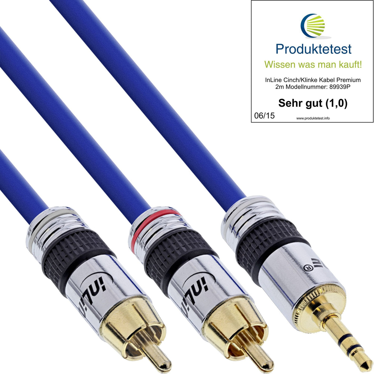 Cable De Audio Inline Premium 2x Rca Macho A Macho De 3,5 Mm De 5 M