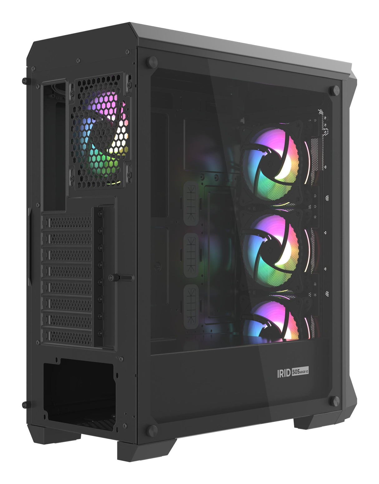Caja Pc Gaming Genesis Irid 505 Argb Atx 2xusb 3.0 2xusb 2.0 S/F Cristal Templado