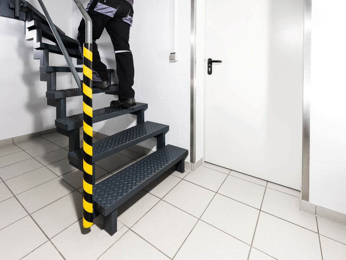 Perfil De Protección De Tuberías Durable P30 Amarillo Negro Autoadhesivo 1m