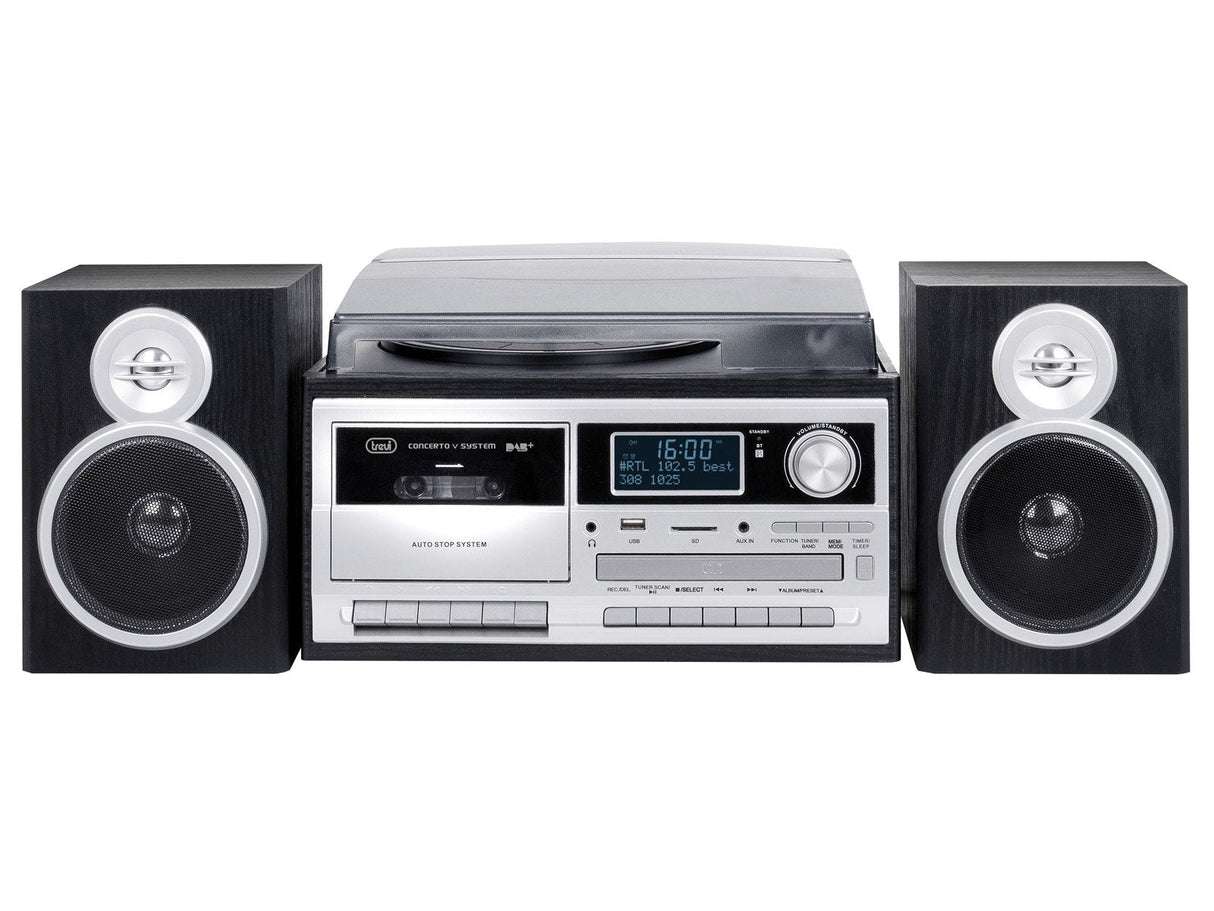 Trevi Tt 1072 Tocadiscos De Tracción Directa Negro, Plata Semiautomático