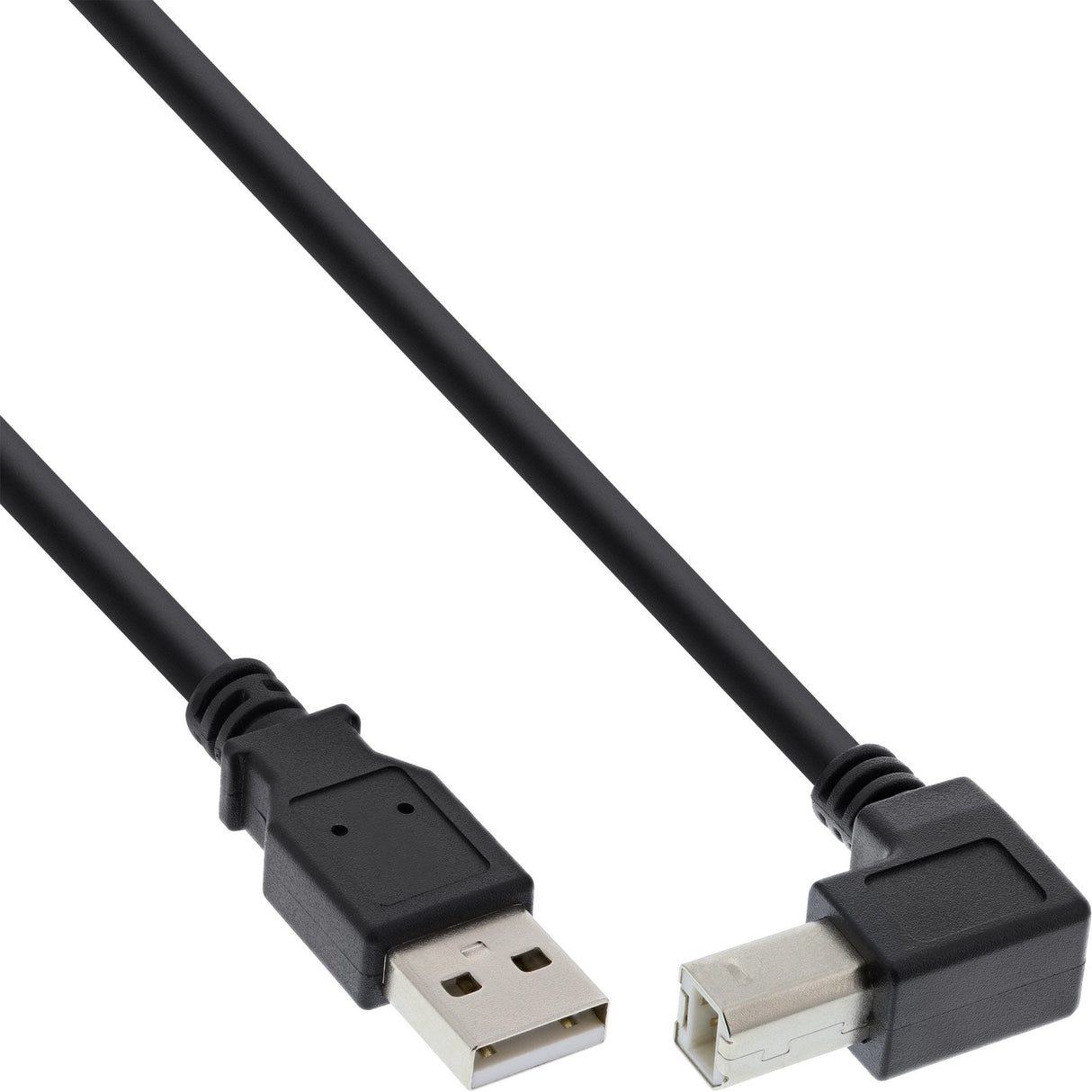 Inline Usb 2.0 Cable En Ángulo Hacia Abajo Tipo A Macho A B Macho Negro 2m