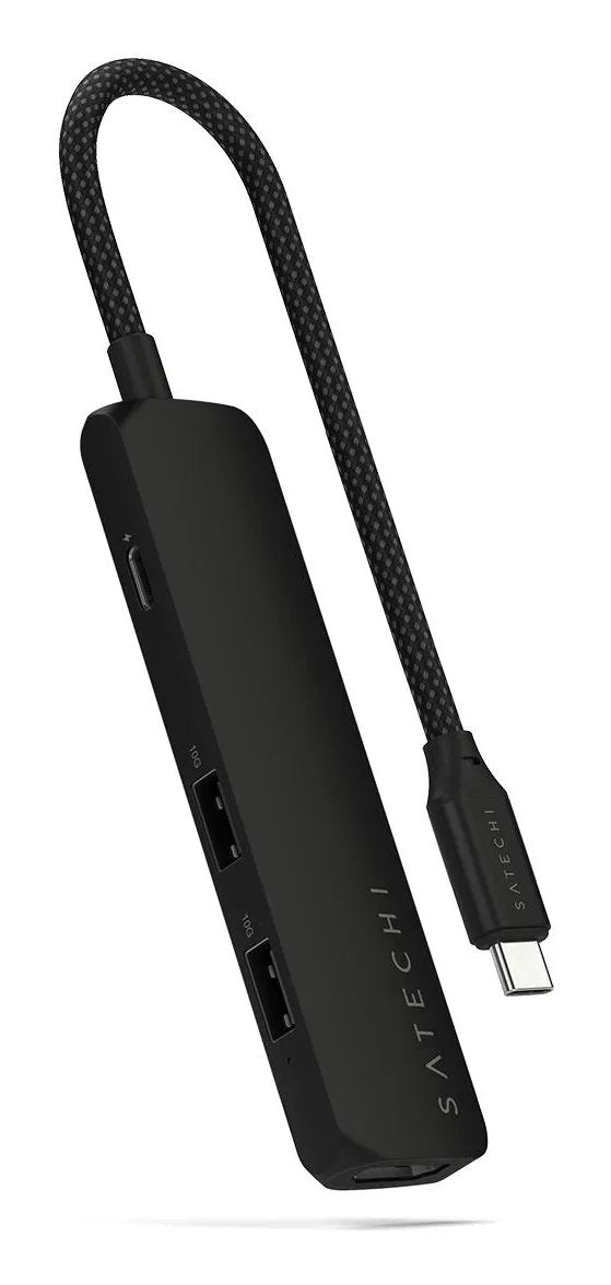 Satechi 4-W-1 Usb-C Slim Multiport 4k Usb-C (Usb-C, 4k Hdmi, 2x Usb-A) (Negro)