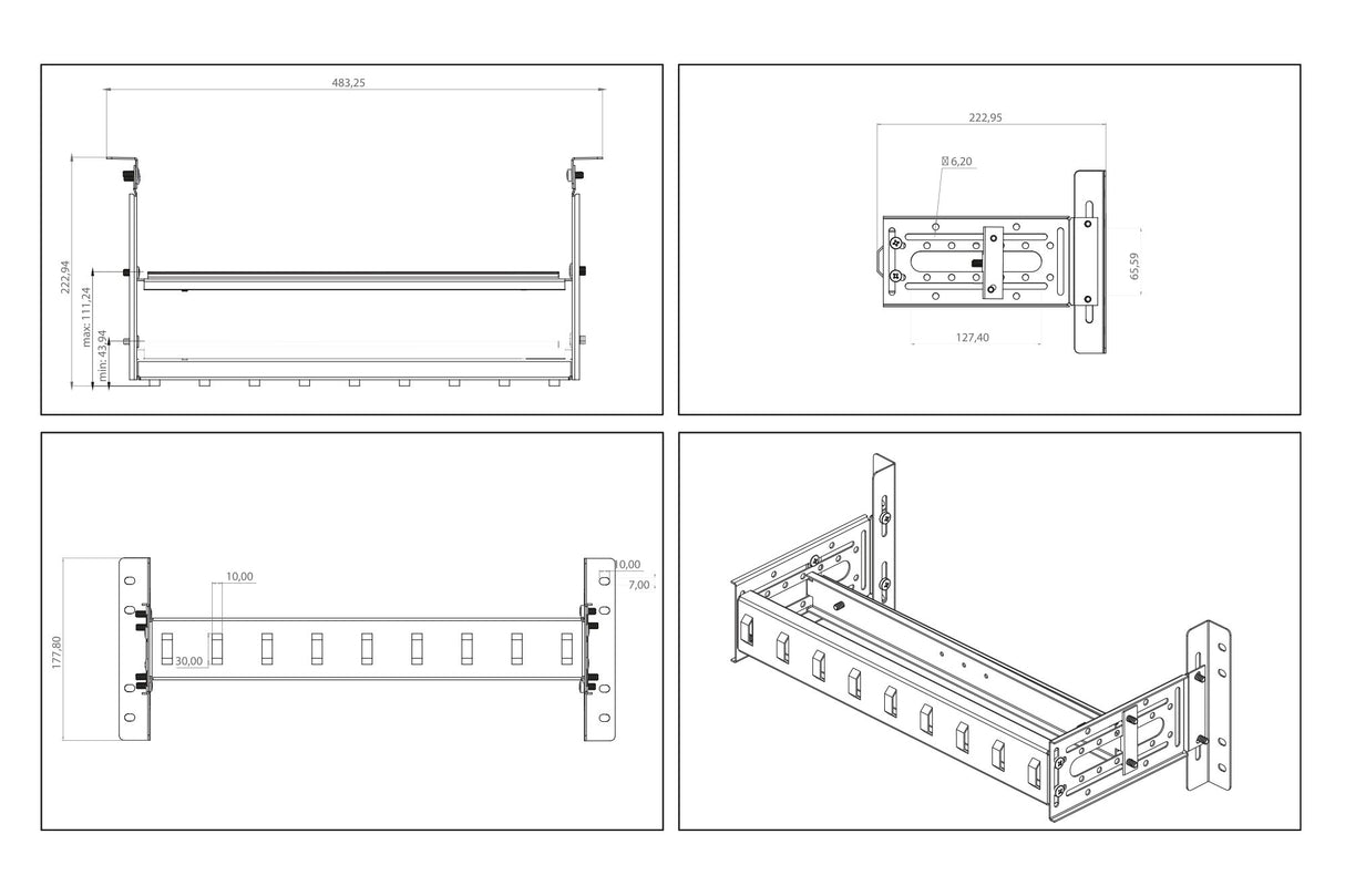 EAN 4016032456100 - Digitus DN-19-DIN-4U kit de montaje Plata Acero galvanizado imagen 3