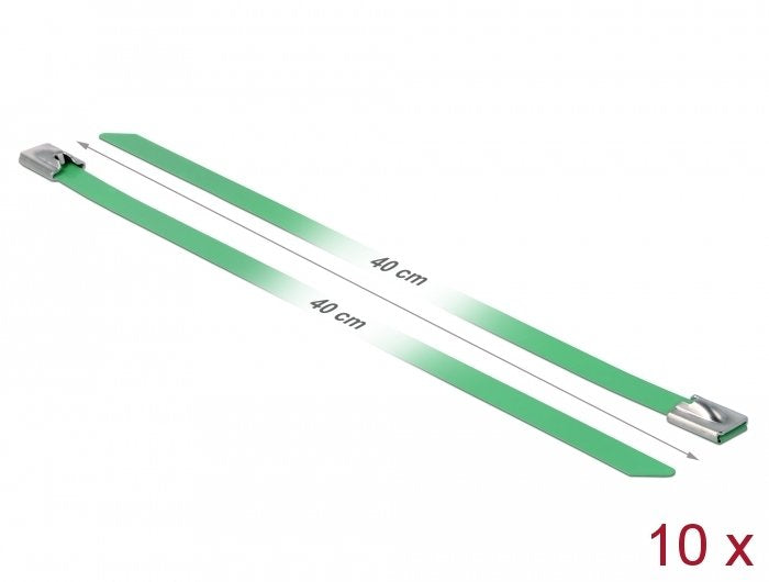 Delock Edelstahlcablebinder L 400 X B 7,9 Mm Grün 10 Stück
