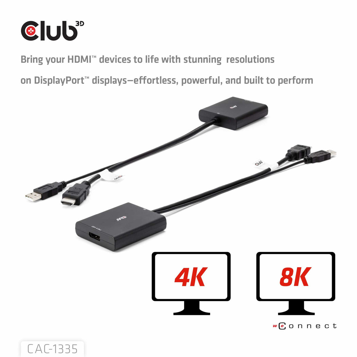 EAN 8719214472498 - CLUB3D CAC-1335 adaptador de cable de vídeo 1 m HDMI + USB DisplayPort Negro imagen 23