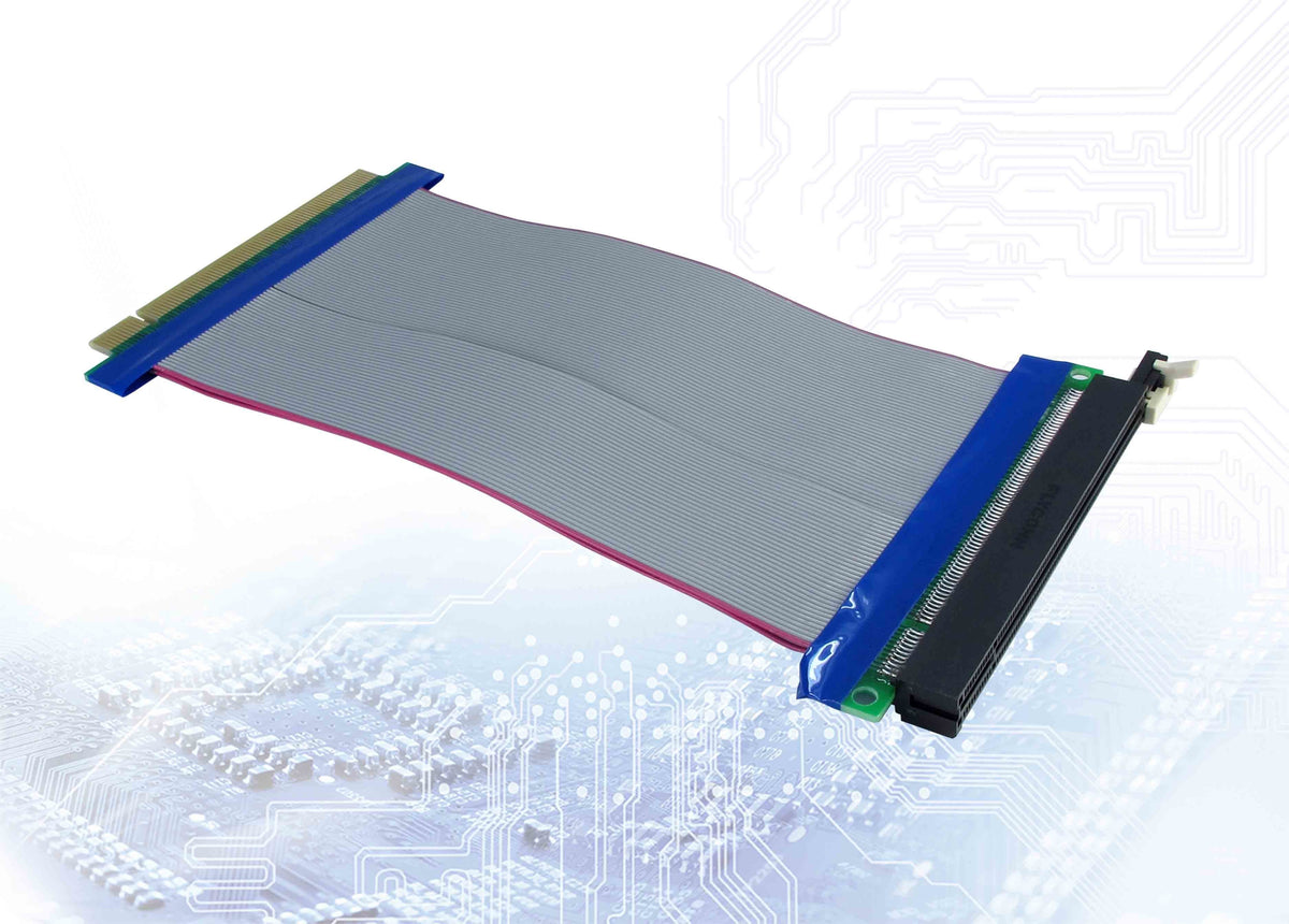 Inter-Tech 88885366 Tarjeta Y Adaptador De Interfaz Interno, Cable Pcie, Azul, Gris