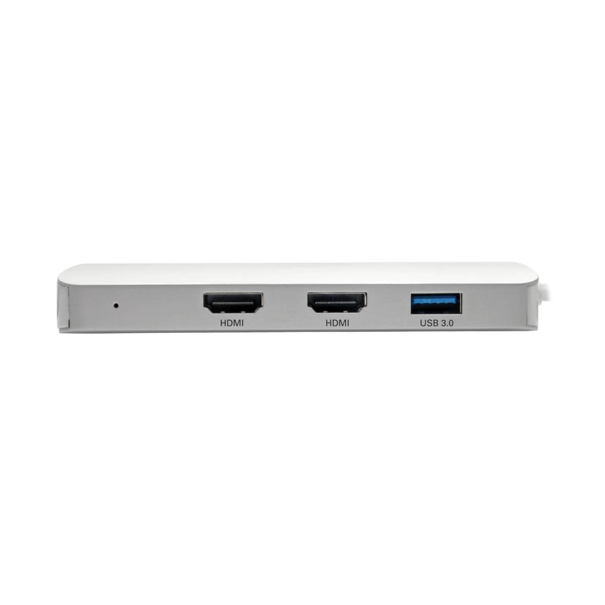 Tripp Lite Estación De Conexión Usb-C, (X2) Hdmi + Vga, Thunderbolt 3, Usb-A, Carga Pd 1080p @ 60 Hz, Plata