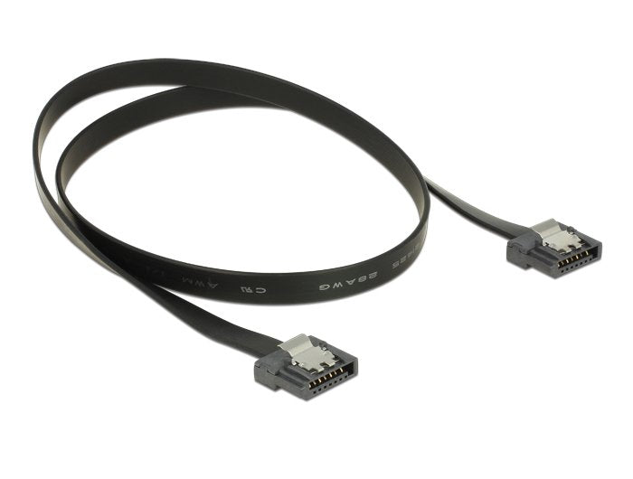 Delock Cable Metálico Negro Sata Flexi 6 Gb/S De 50 Cm