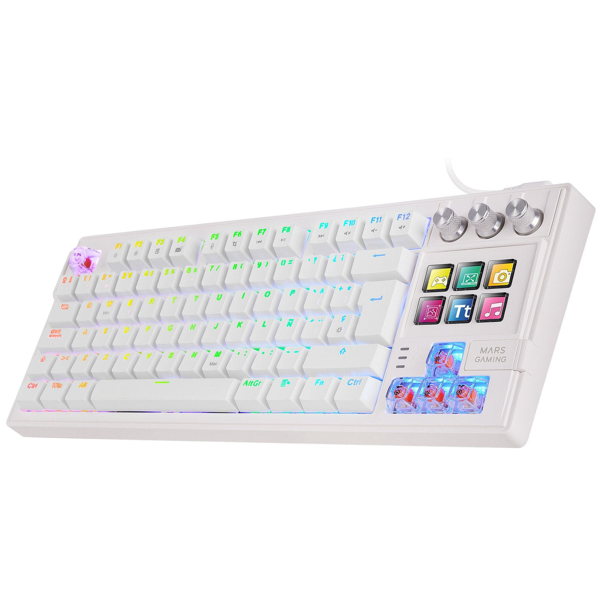 Teclado Gaming Mecánico Mars Gaming Mk-Master Switch Rojo Blanco Incluye Smartdeck
