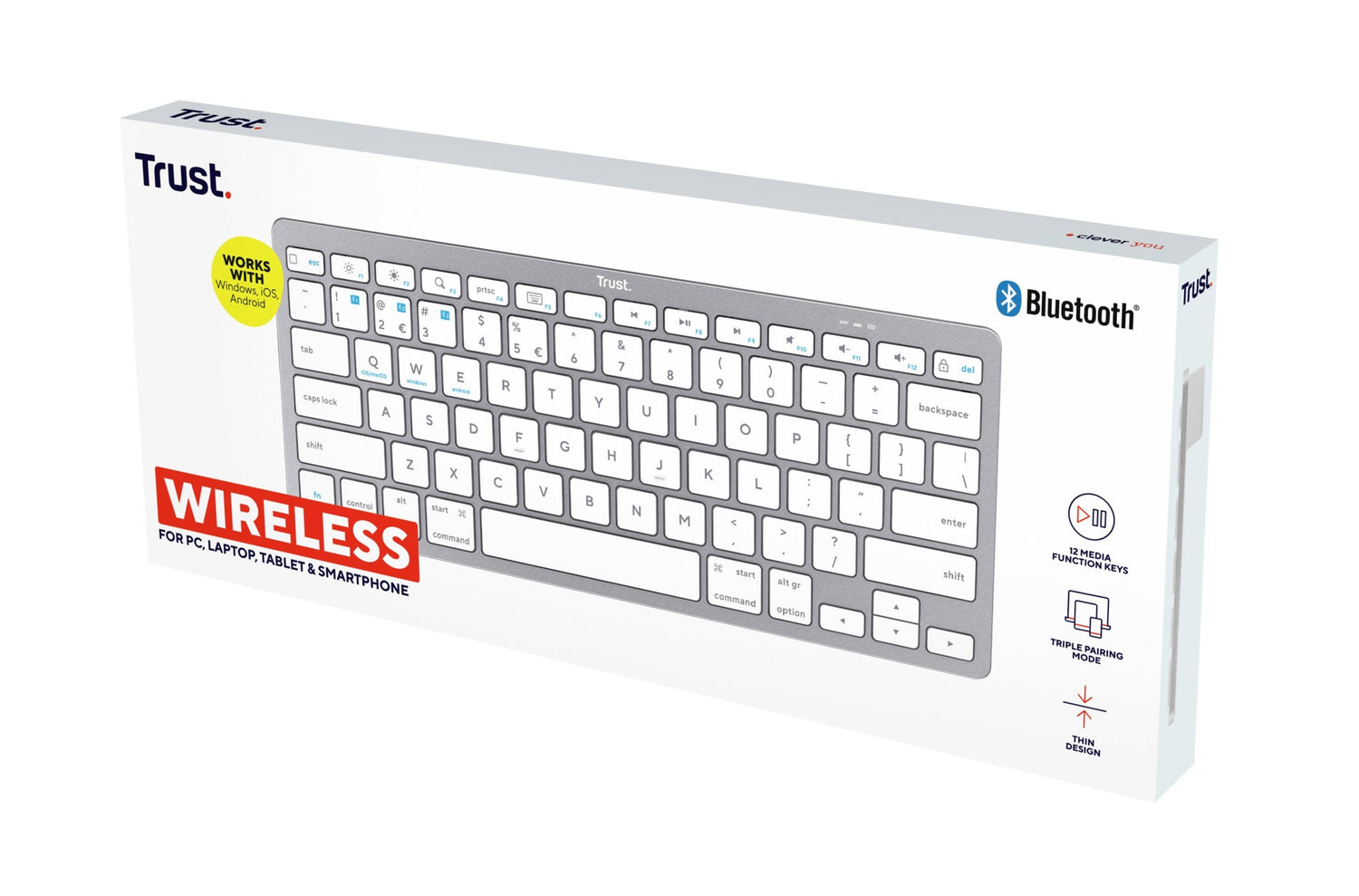 Teclado Ingles Trust Basics Bluetooth Keyboard Us