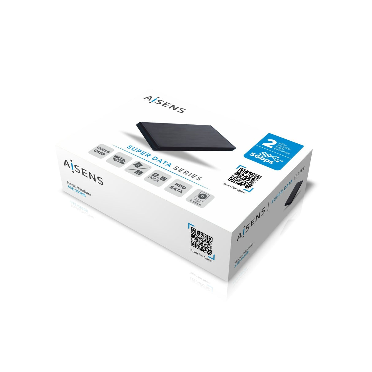 EAN 8436574704051 - AISENS ASE-2530B caja para disco duro externo Caja de disco duro (HDD) Negro 2.5" imagen 5