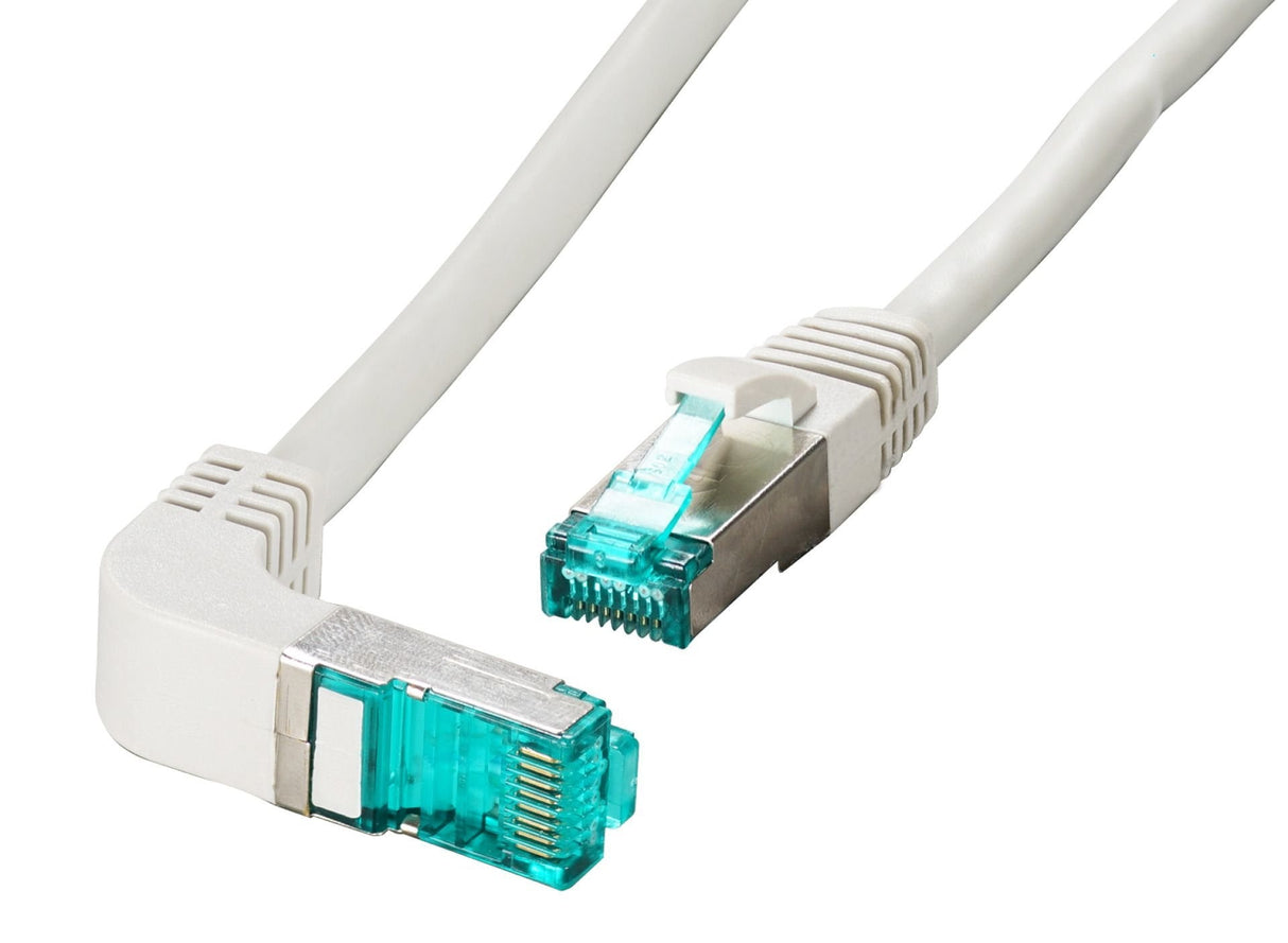 Patchcable Rj45, Cat6a 500mhz, 0.25m, Gris, S-Mp(S/Ftp), Lszh, Einseitig 90grad Gewinkelt