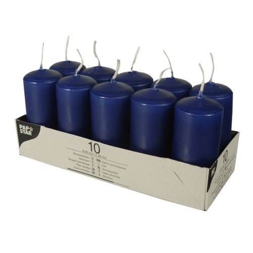 Candle Papstar Stumpenkerzen 9 Cm Azul Oscuro