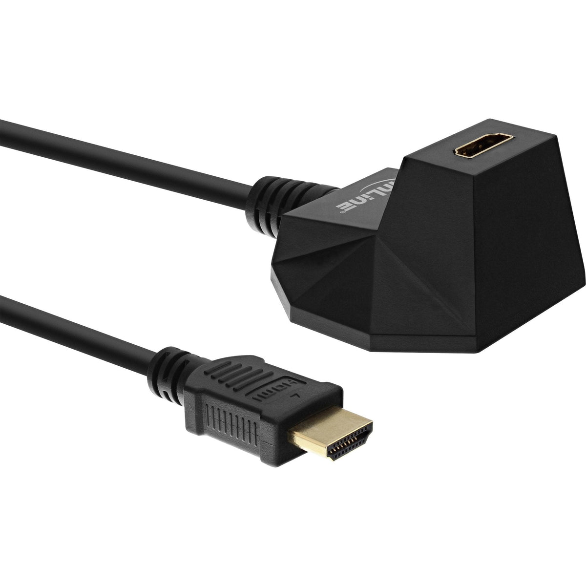 Estación Hdmi Inline, Cable Hdmi De Con Ethernet, M/F, Negro, Contactos Dorados, 1 M