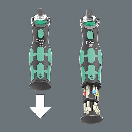 Wera 8009 Zyklop 4 Juego De Trinquete Métrico / Imperial