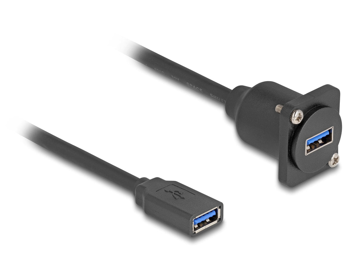 Cable Delock D-Type Usb 3.2 Gen 1, Conector Usb-A > Conector Usb-A Negro, 20 Cm