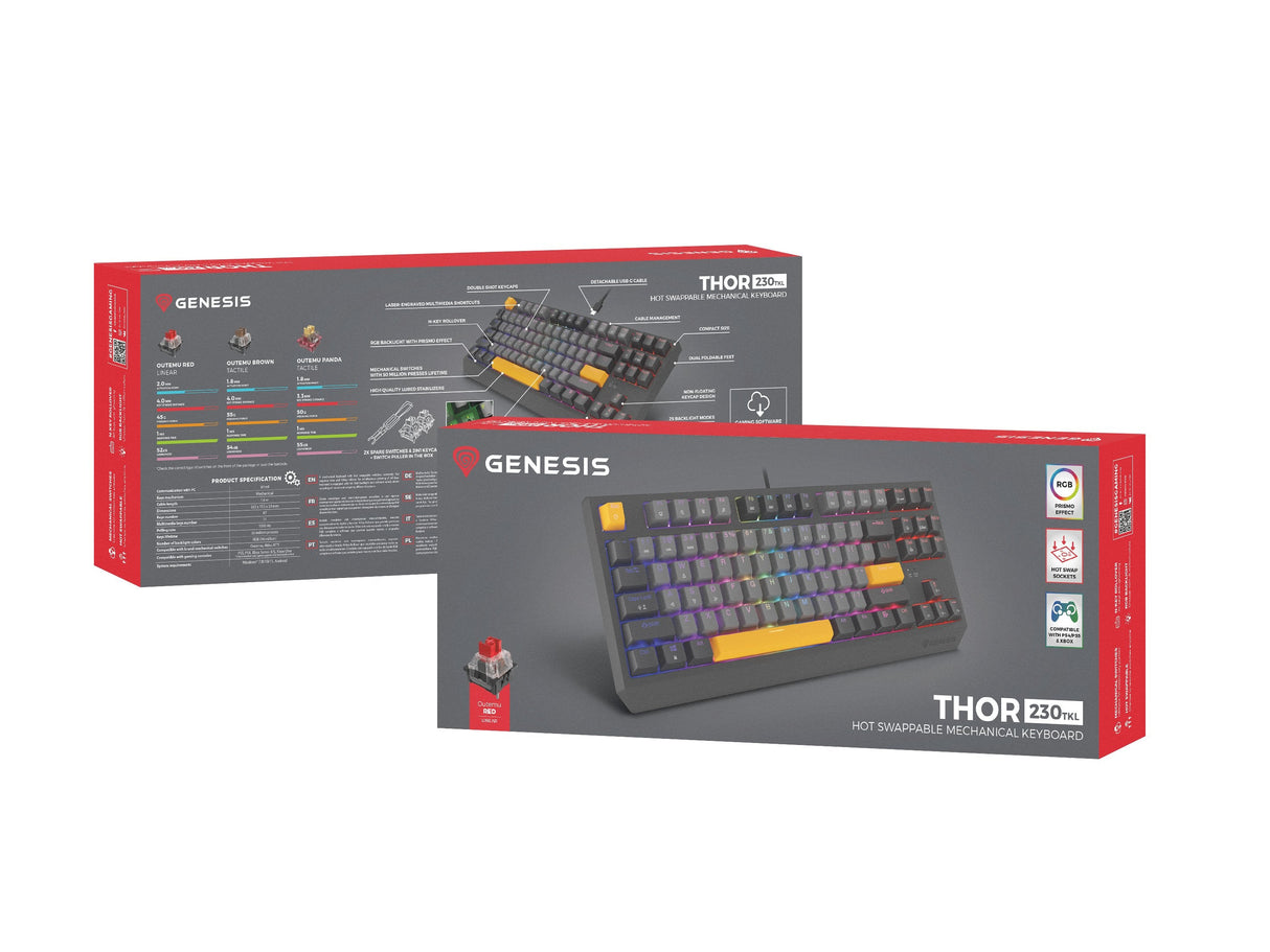 Genesis Thor 230 Tkl Anchor Gray Negative Rgb Outemu Red