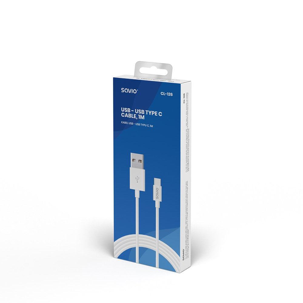EAN 5901986044598 - Savio CL-126 cable USB USB 2.0 1 m USB C USB A Blanco imagen 4