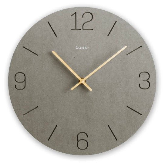 Reloj De Pared Hama Creta Gris 30cm Números Grabados 185881