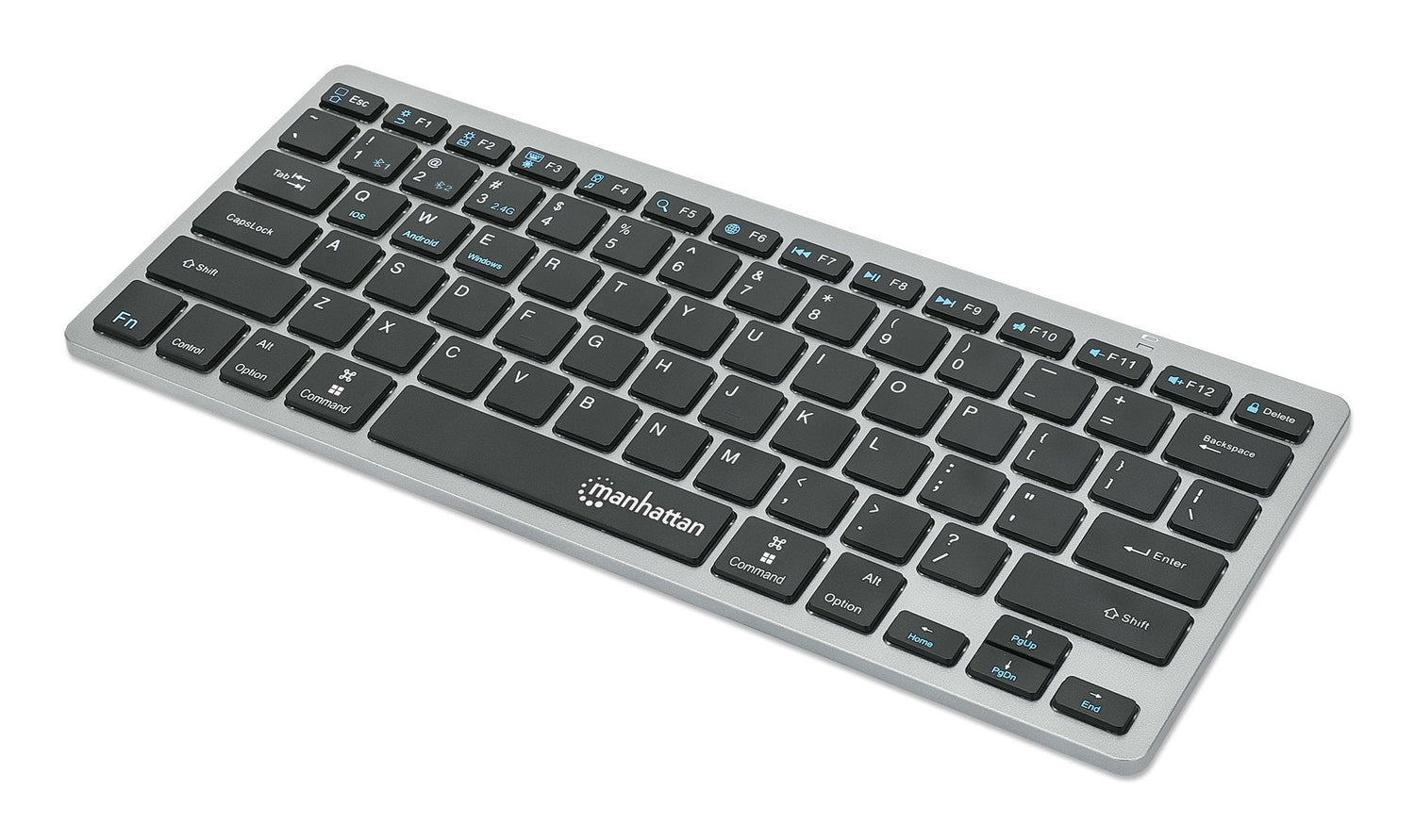 Teclado Aleman Manhattan 180559 Oficina Rf Wireless + Bluetooth Negro, Gris