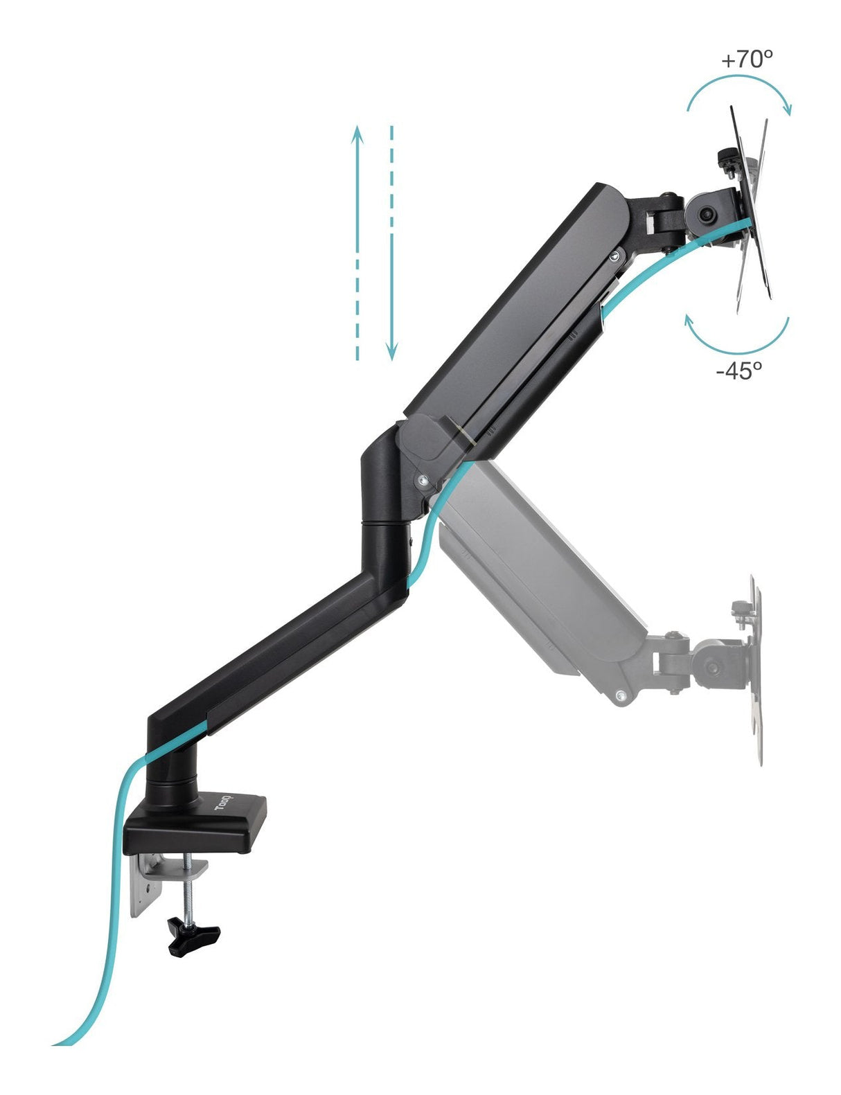 Soporte Mesa Pant. Gira Incli 1 Brazo 13-34 Negro