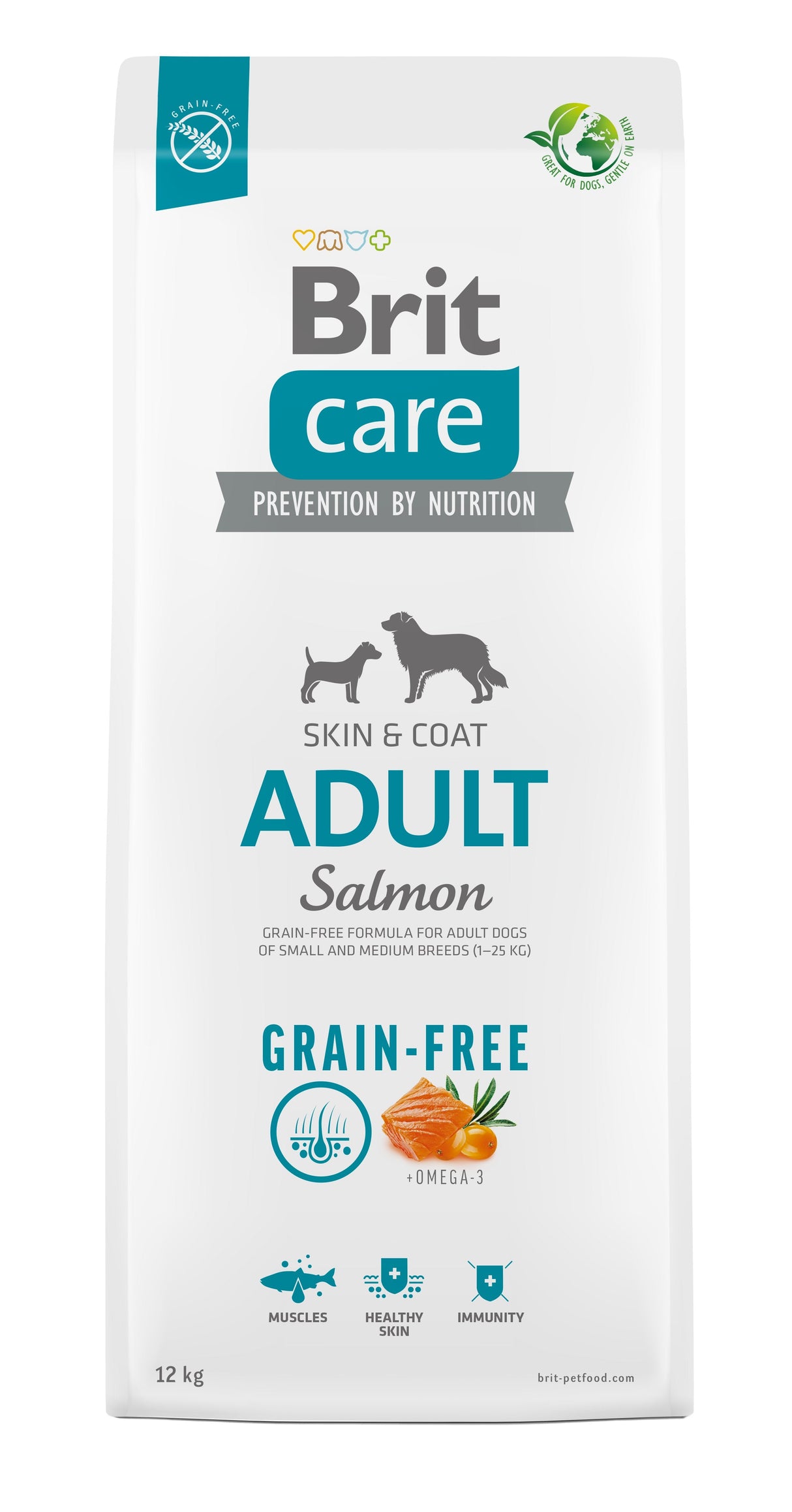 Pienso Para Perros Adultos De Razas Pequeñas Y Medianas - Brit Care Grain-Free Adult Salmon- 12 Kg