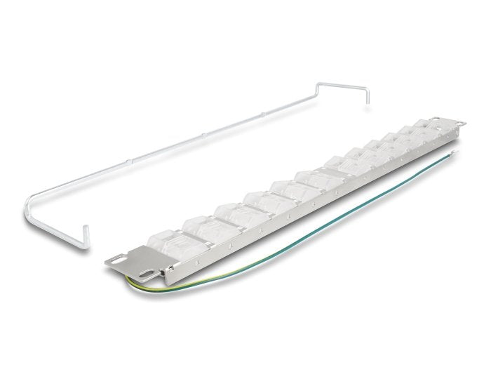 Delock 67066 Panel De Conexión Keystone De 19" Con 24 Puertos Inclinables Y Alivio De Tensión