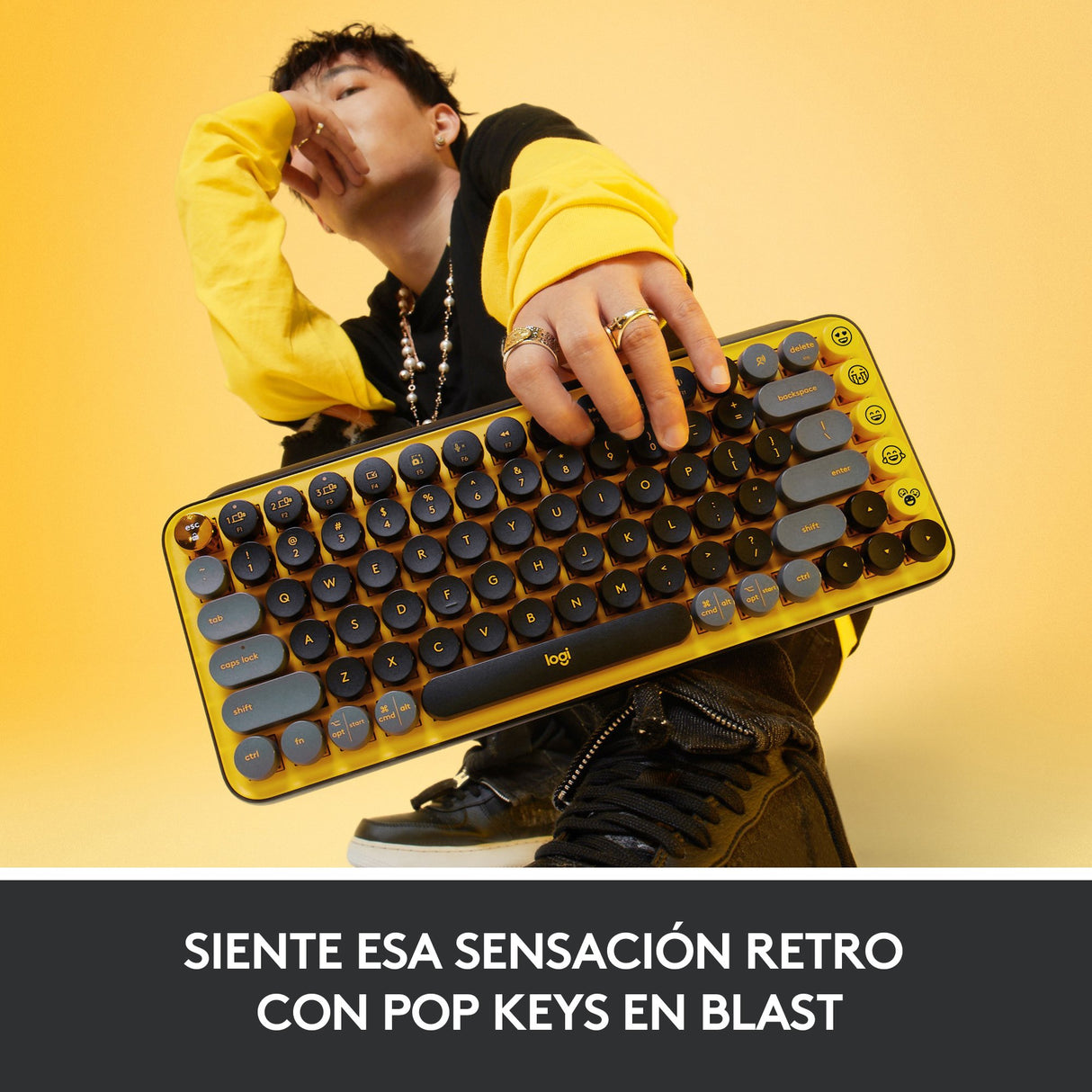 EAN 5099206101272 - Logitech 920-010728 teclado Universal Bluetooth QWERTY Español Negro, Gris, Amarillo imagen 7