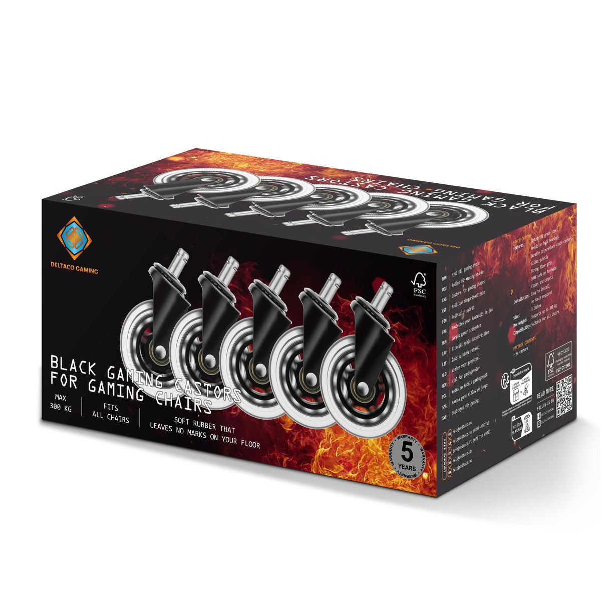 Deltaco Gam-157 Ruedas Para Silla 5 Piezas