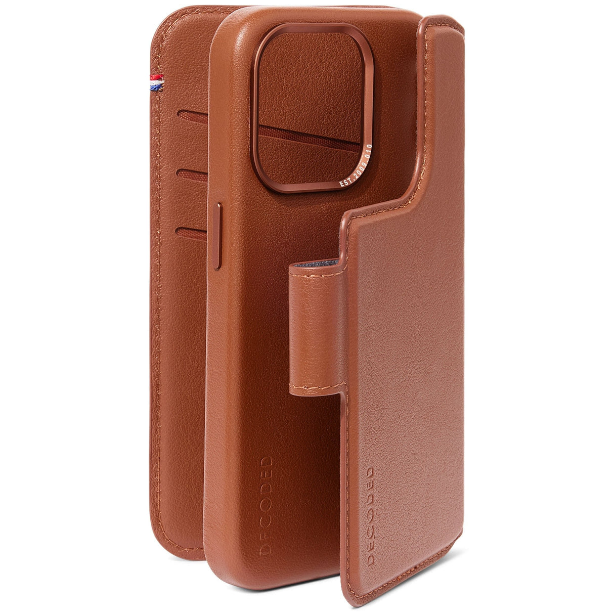 Decoded Leather Detachable Wallet For Iphone 15 Pro Tan