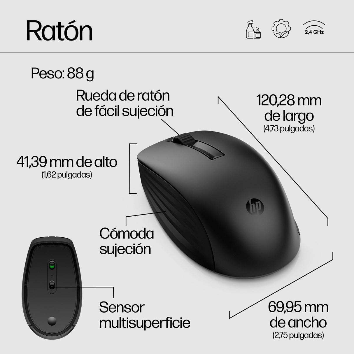 EAN 196188142189 - HP 650 Wireless Keyboard and Mouse Combo teclado Ratón incluido Hogar RF inalámbrico Blanco imagen 12