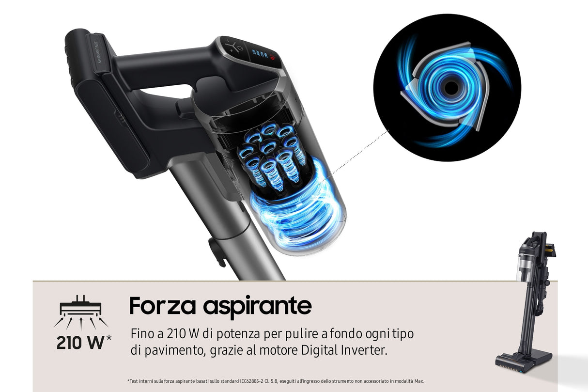 Aspiradora Samsung Vs20c9554tk Escoba Batería Secar Ciclónico Sin Bolsa 0,8 L 580 W Negro