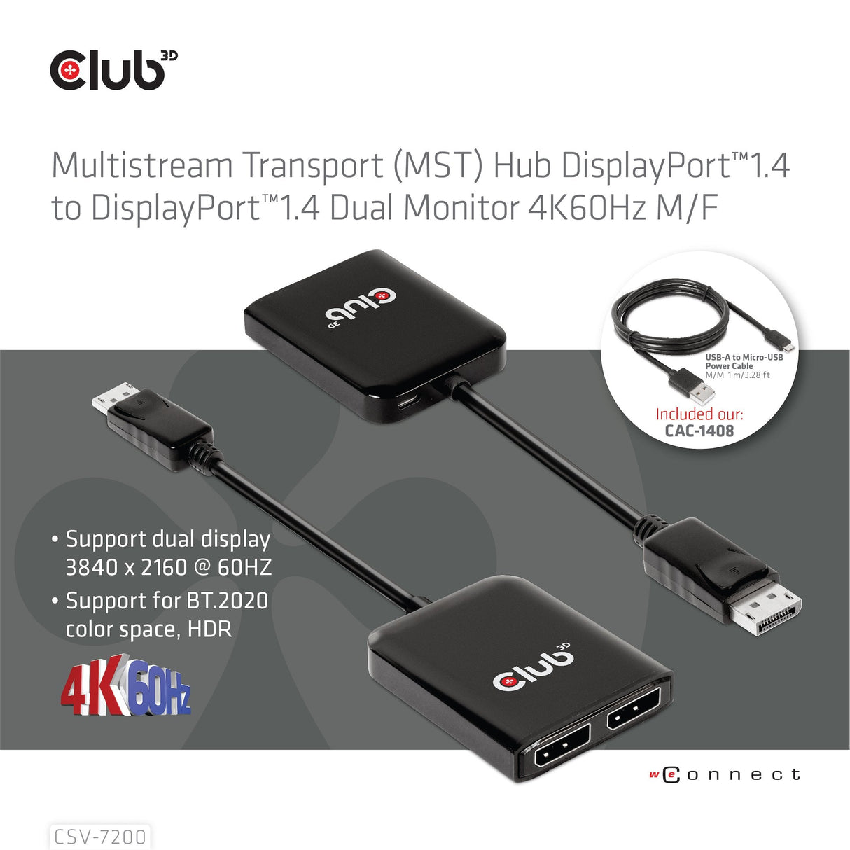 EAN 8719214471927 - CLUB3D Multi Stream Transport (MST) Hub DisplayPort 2x DisplayPort imagen 5