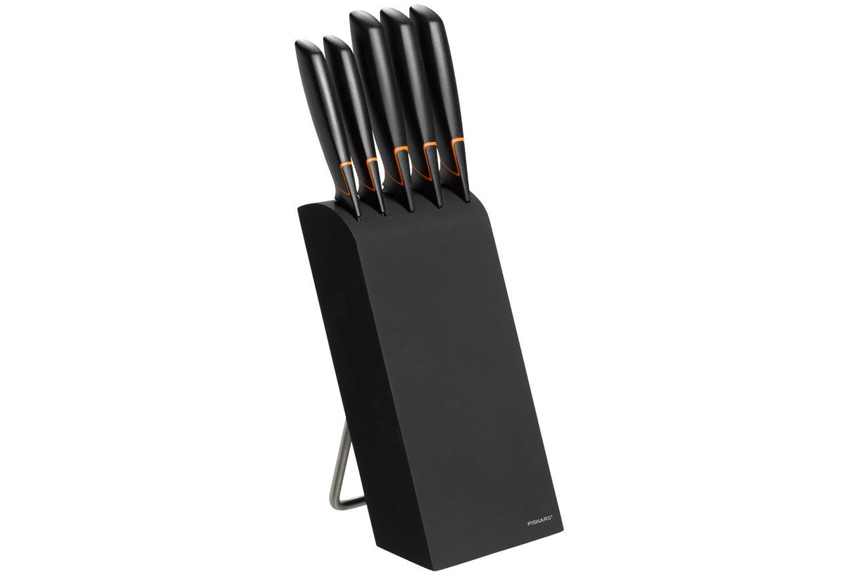 Cuchillo De Cocina Fiskars Edge Black Stone Set 5 Cuchillos